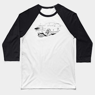 Mustang GT350 Action Art Splash Print Wireframe Baseball T-Shirt